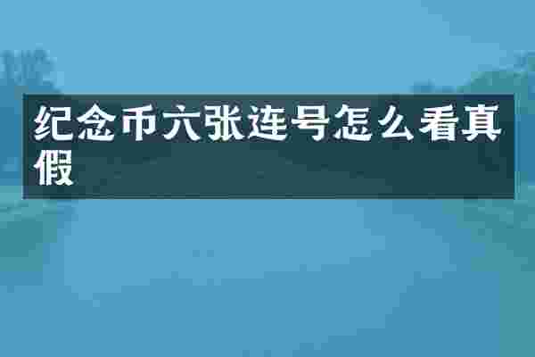 纪念币六张连号怎么看真假
