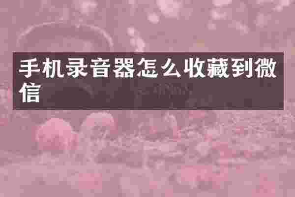 手机录音器怎么收藏到微信