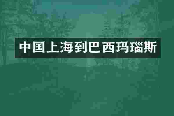 中国上海到巴西玛瑙斯