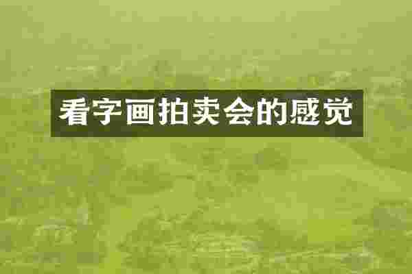 看字画拍卖会的感觉