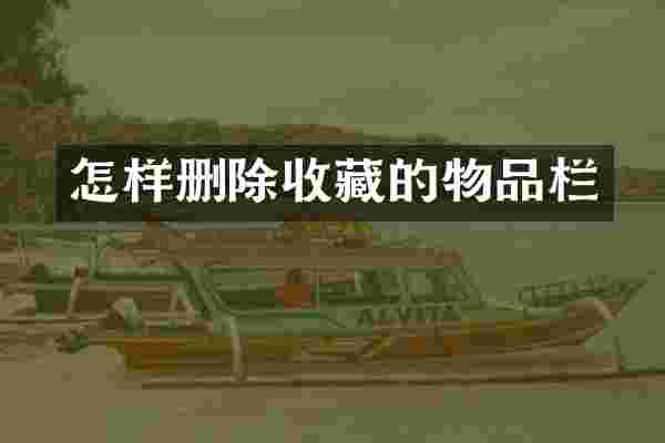 怎样删除收藏的物品栏