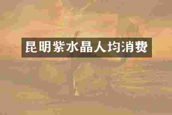 昆明紫水晶人均消费