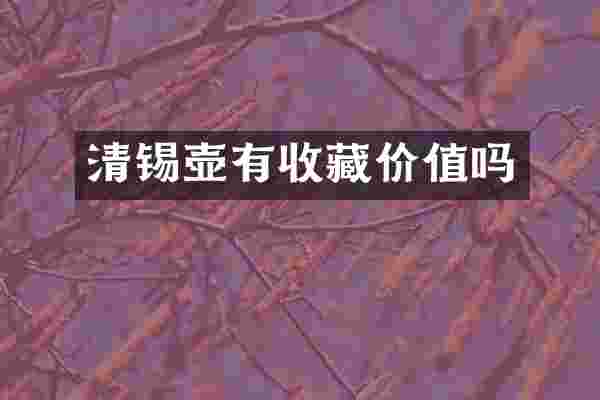 清锡壶有收藏价值吗