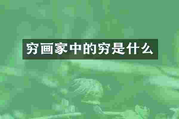 穷画家中的穷是什么