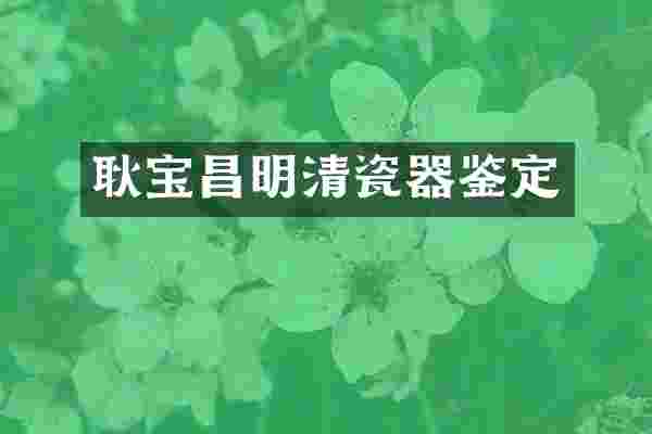 耿宝昌明清瓷器鉴定