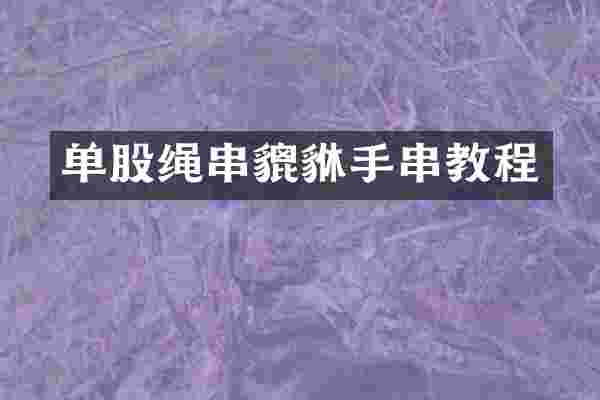 单股绳串貔貅手串教程
