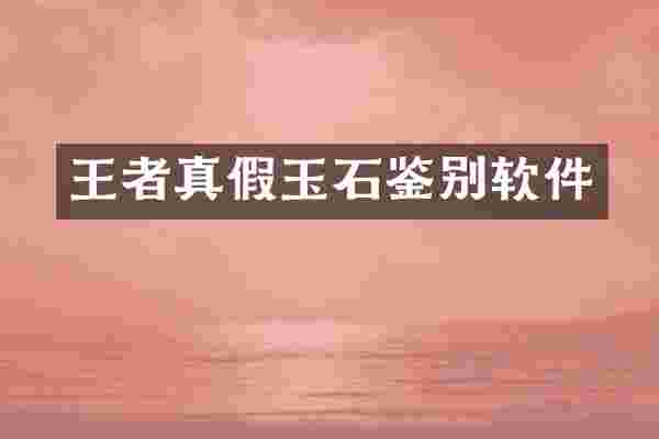 王者真假玉石鉴别软件