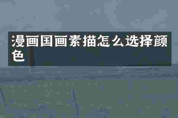 漫画国画素描怎么选择颜色
