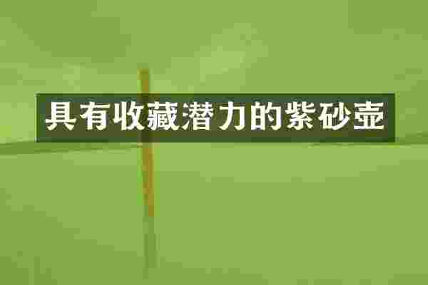 具有收藏潜力的紫砂壶