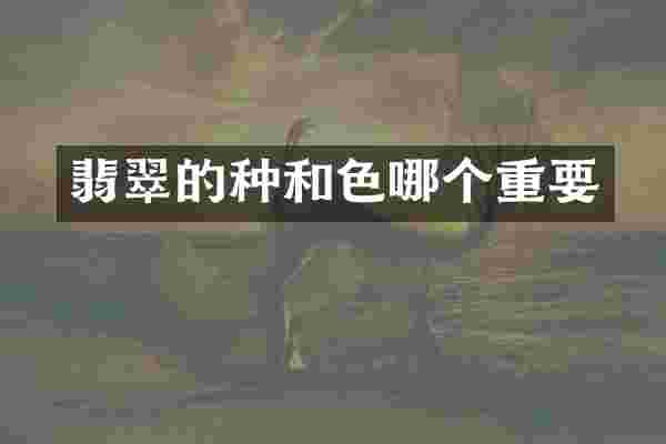 翡翠的种和色哪个重要