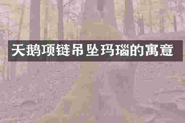 天鹅项链吊坠玛瑙的寓意