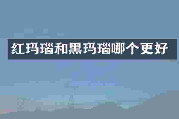红玛瑙和黑玛瑙哪个更好