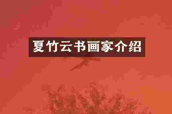 夏竹云书画家介绍