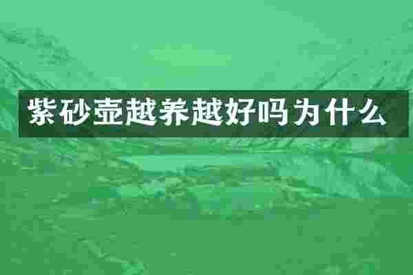 紫砂壶越养越好吗为什么