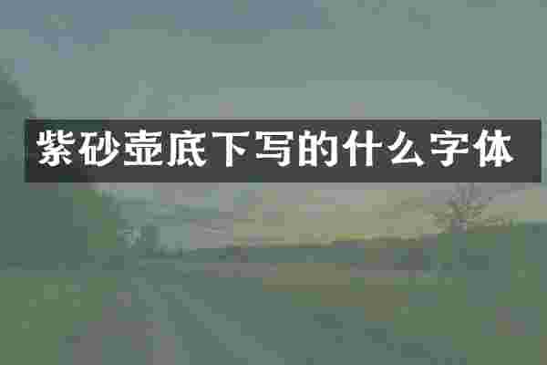 紫砂壶底下写的什么字体