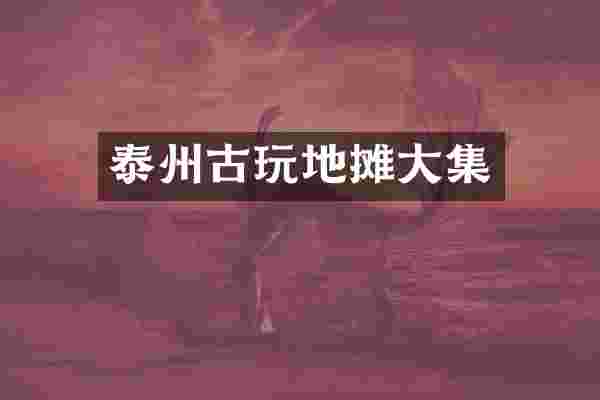 泰州古玩地摊大集
