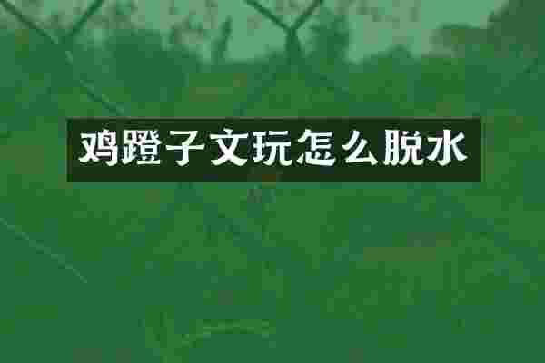鸡蹬子文玩怎么脱水