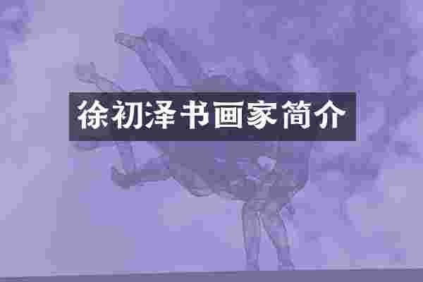 徐初泽书画家简介