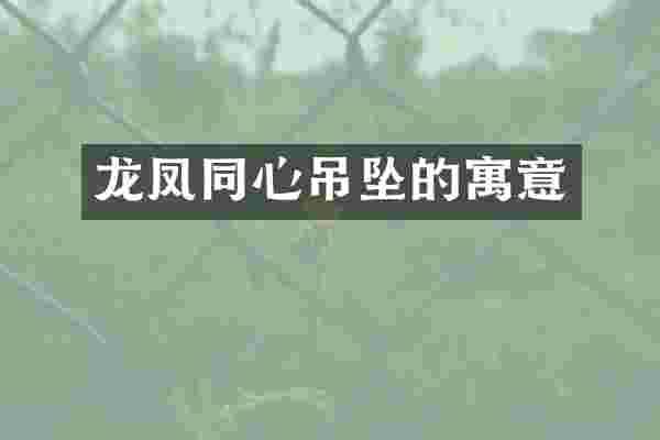 龙凤同心吊坠的寓意