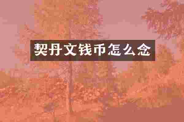 契丹文钱币怎么念