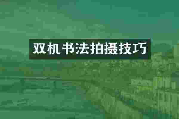 双机书法拍摄技巧
