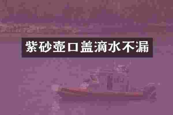 紫砂壶口盖滴水不漏