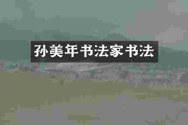 孙美年书法家书法