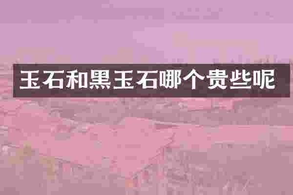玉石和黑玉石哪个贵些呢