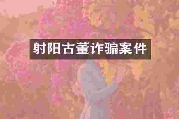 射阳古董诈骗案件