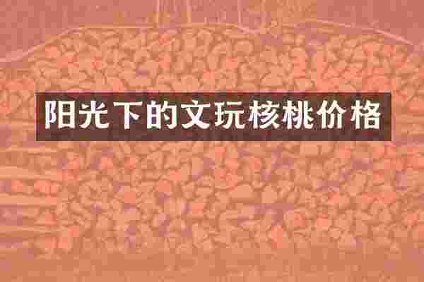 阳光下的文玩核桃价格