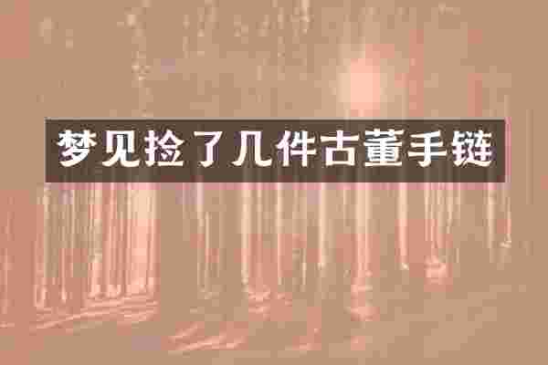 梦见捡了几件古董手链