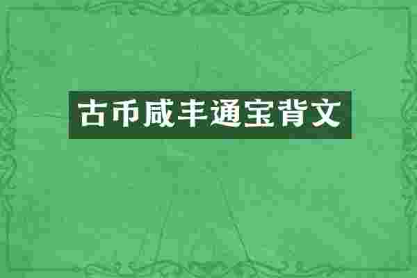 古币咸丰通宝背文