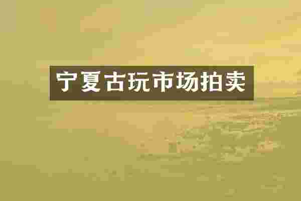 宁夏古玩市场拍卖