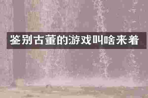 鉴别古董的游戏叫啥来着