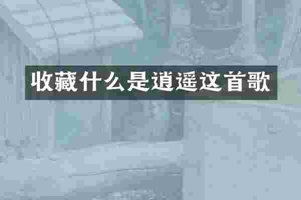 收藏什么是逍遥这首歌