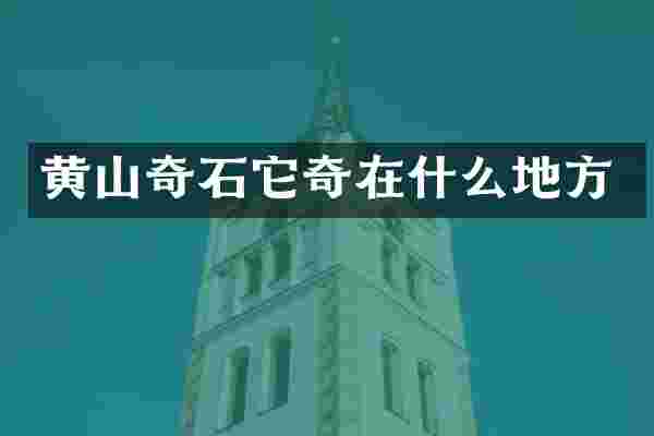 黄山奇石它奇在什么地方