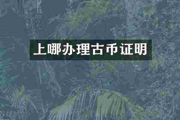 上哪办理古币证明