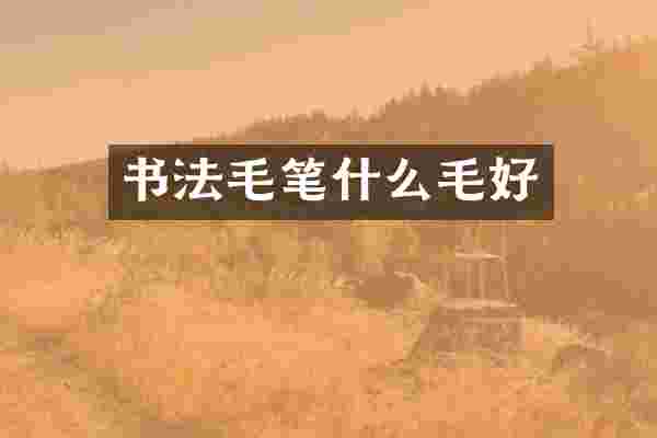 书法毛笔什么毛好