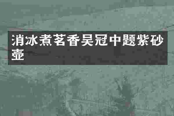 消冰煮茗香吴冠中题紫砂壶