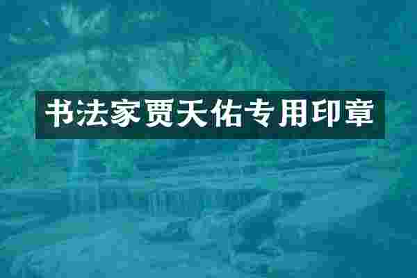 书法家贾天佑专用印章