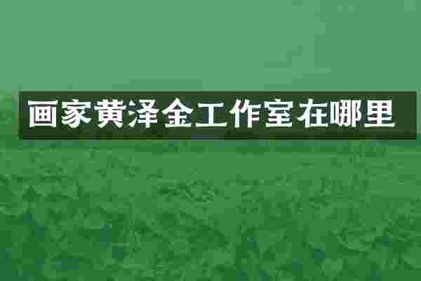 画家黄泽金工作室在哪里