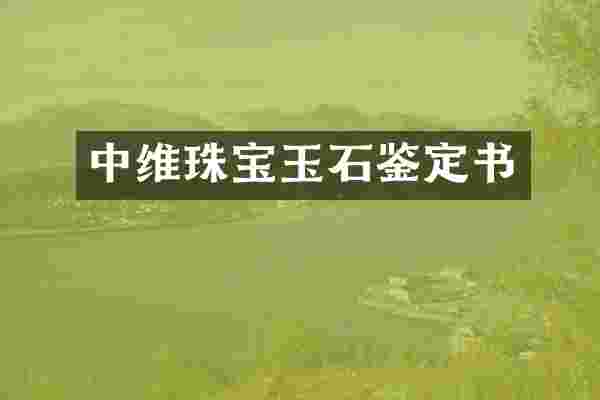 中维珠宝玉石鉴定书