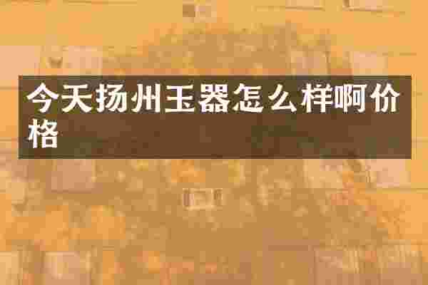 今天扬州玉器怎么样啊价格