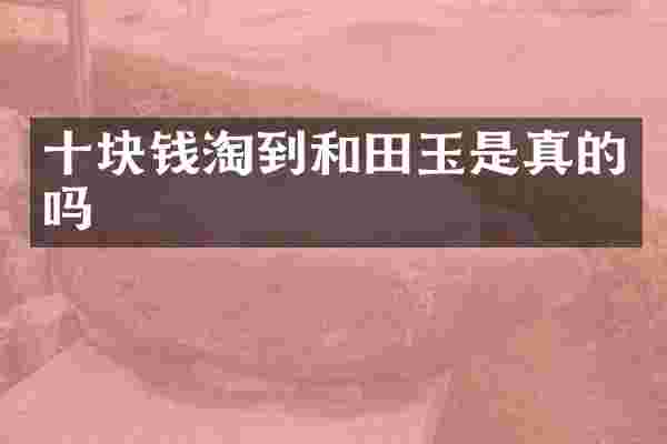 十块钱淘到和田玉是真的吗