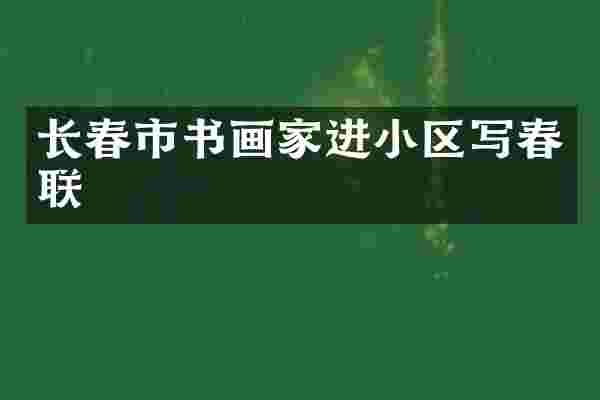 长春市书画家进小区写春联