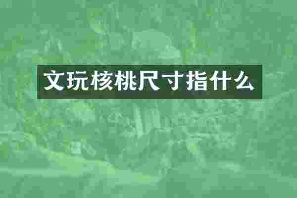 文玩核桃尺寸指什么