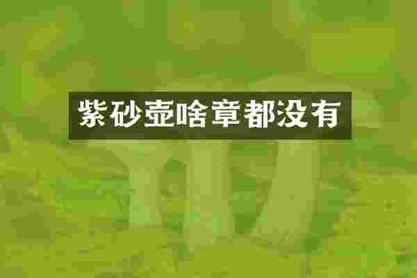 紫砂壶啥章都没有