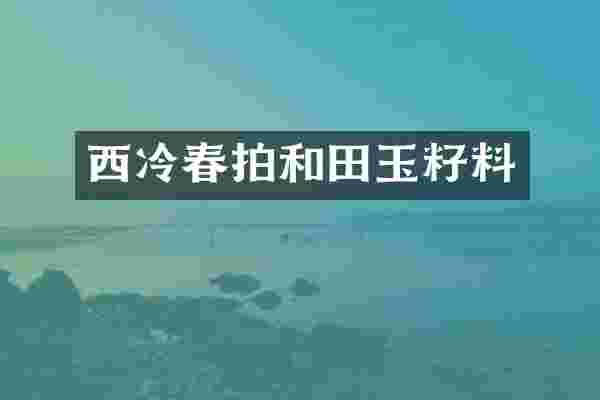 西冷春拍和田玉籽料