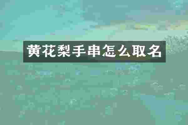 黄花梨手串怎么取名