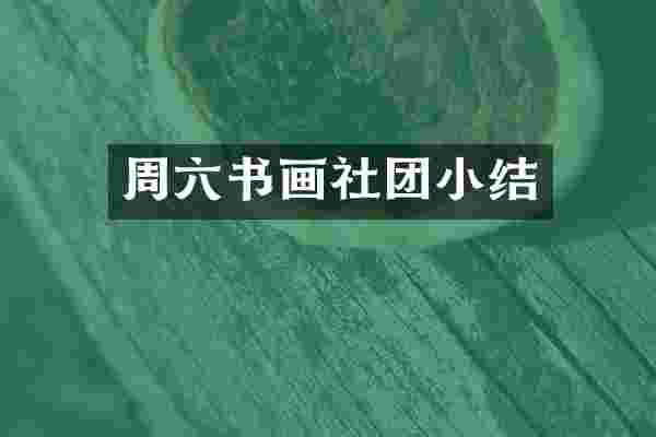 周六书画社团小结